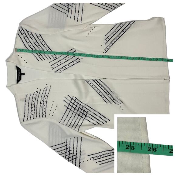 Ming Wang Embroidered Knit Cardigan Jacket - White - Small - Picture 3 of 16